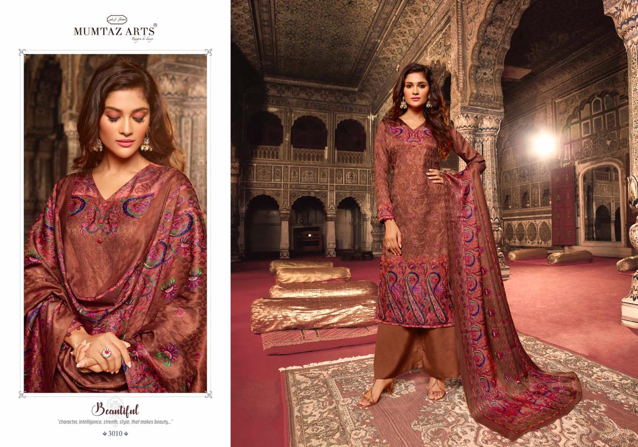 mumtaz arts kasheeda kari digital print with aari work attractive  salwar suit catalog