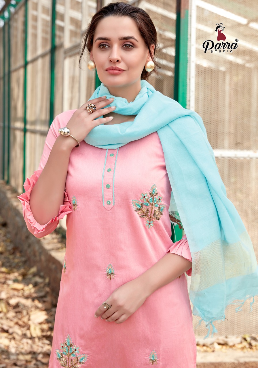 parra studio shehnaz viscos regal look kurti with sarara catalog