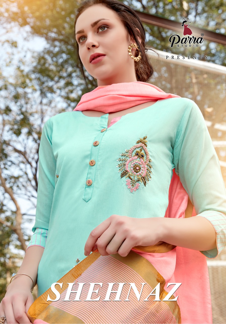 parra studio shehnaz viscos regal look kurti with sarara catalog