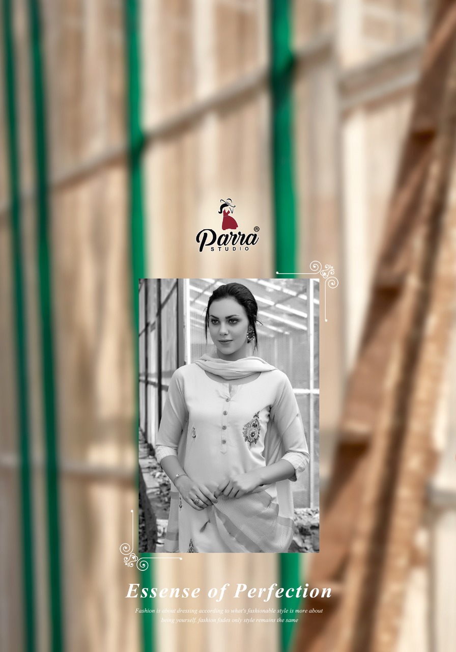 parra studio shehnaz viscos regal look kurti with sarara catalog