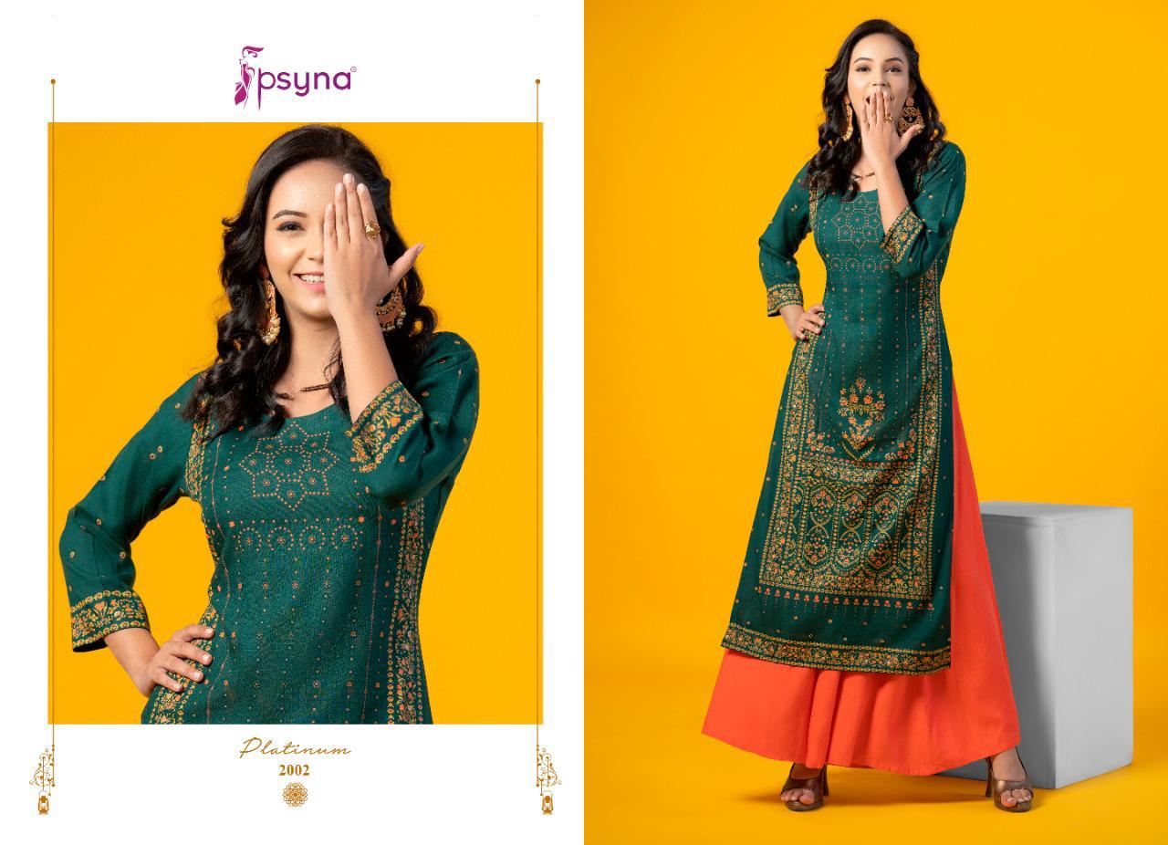 psayna Platinum vol 2 rayon fency look kurti catalog