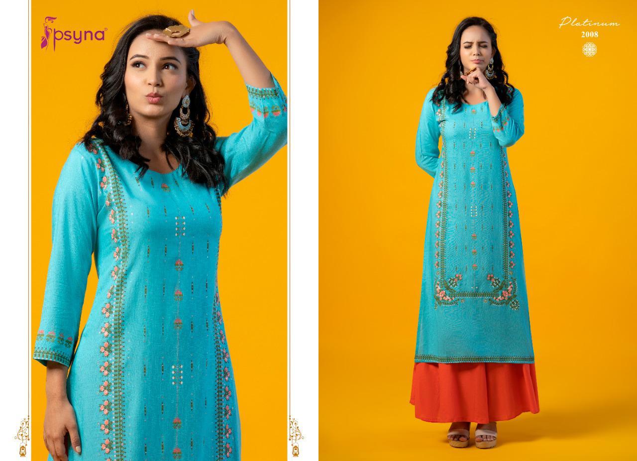 psayna Platinum vol 2 rayon fency look kurti catalog