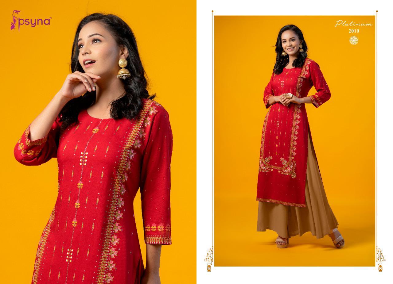 psayna Platinum vol 2 rayon fency look kurti catalog