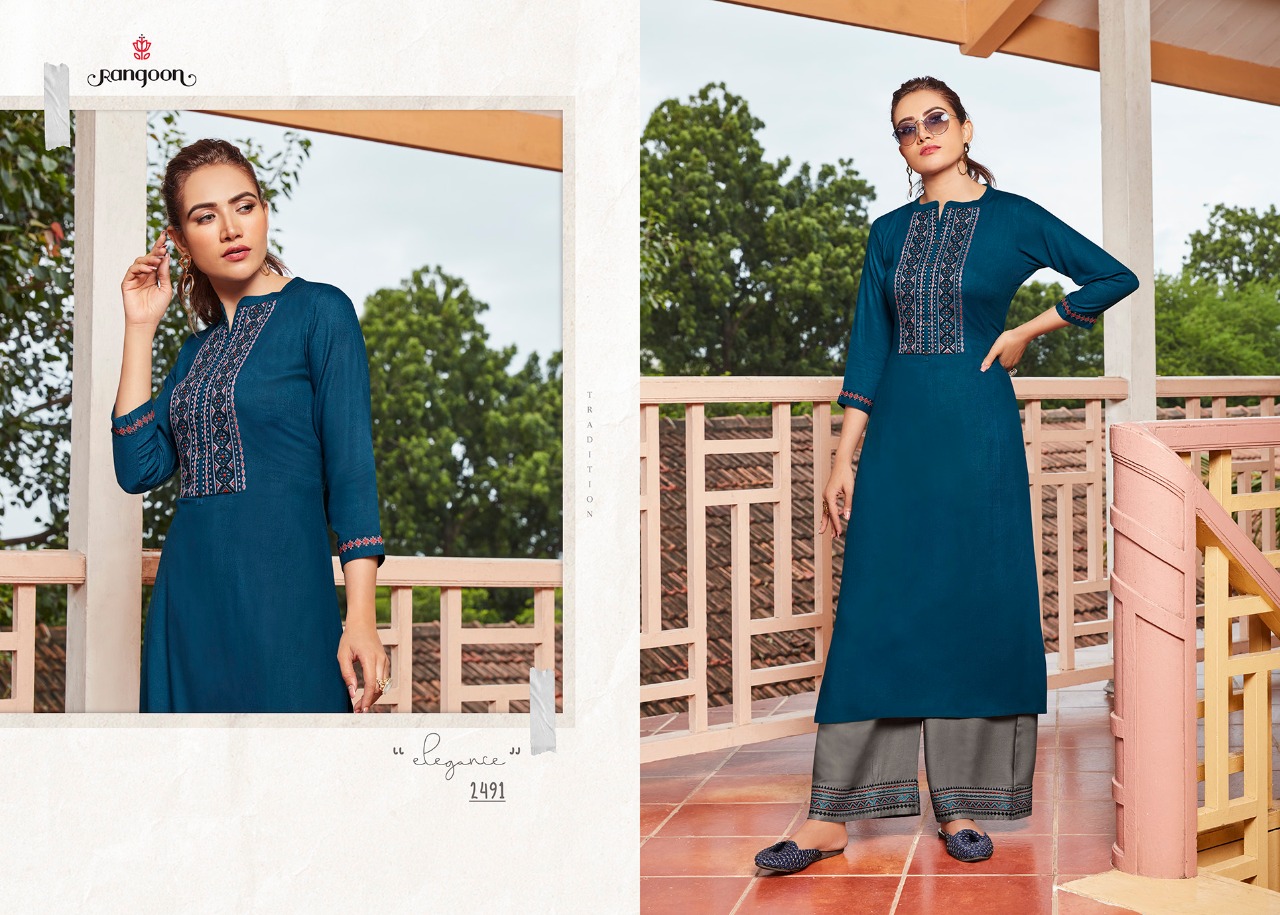 Rangoon (Kessi Fabrics Pvt. Ltd.) catwalk vol 3 rayon catchy look kurti with plazzo catalog