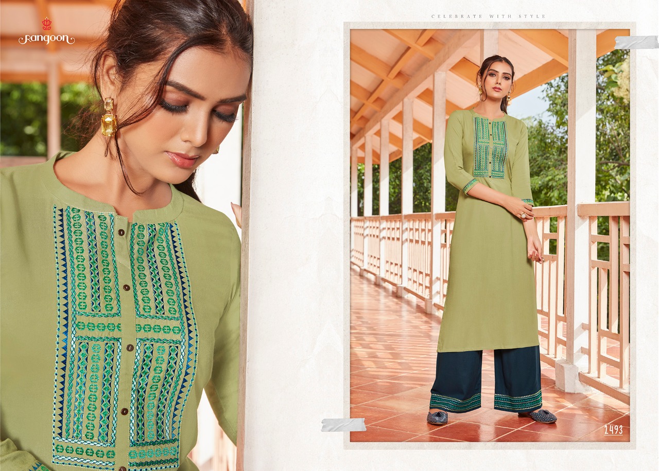 Rangoon (Kessi Fabrics Pvt. Ltd.) catwalk vol 3 rayon catchy look kurti with plazzo catalog