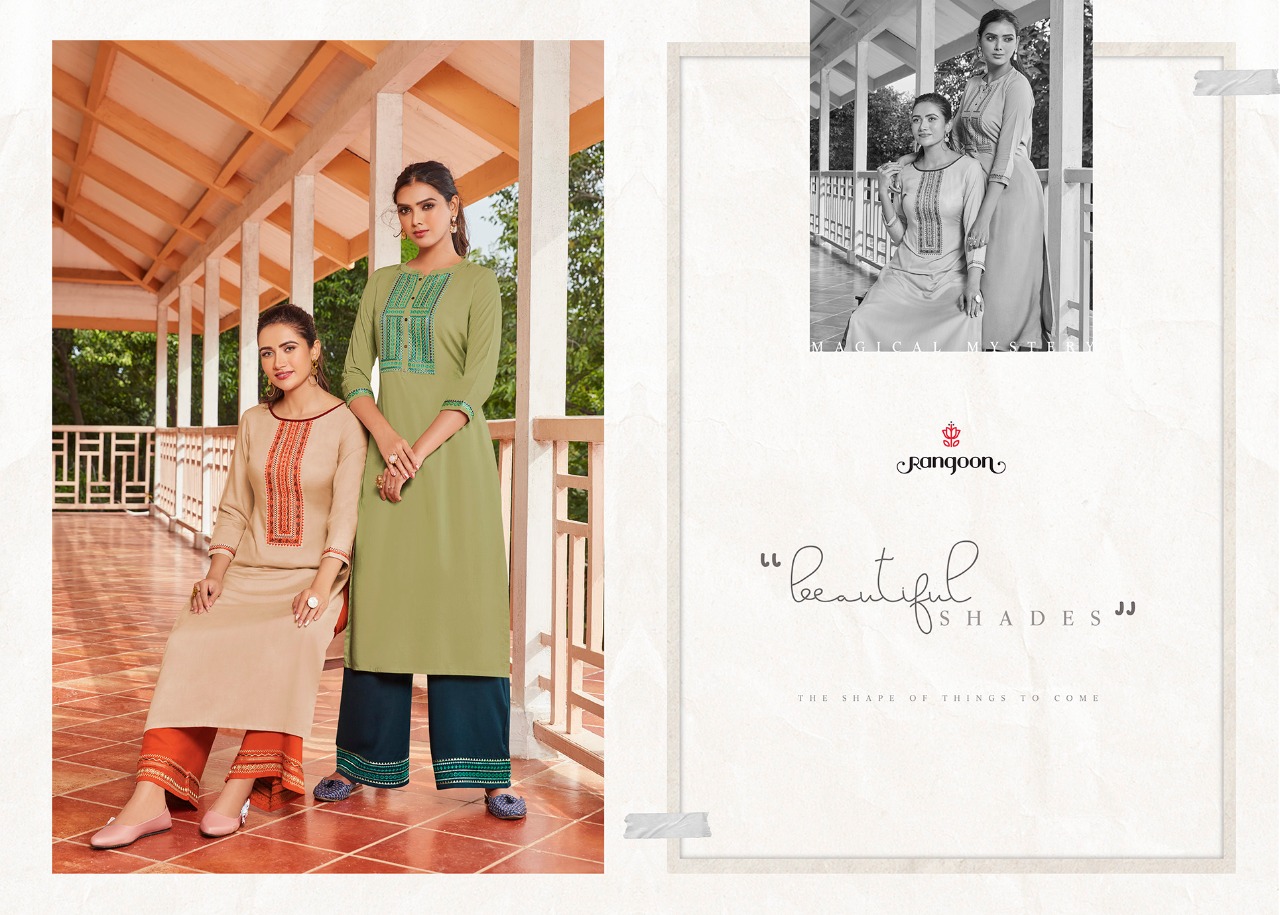 Rangoon (Kessi Fabrics Pvt. Ltd.) catwalk vol 3 rayon catchy look kurti with plazzo catalog