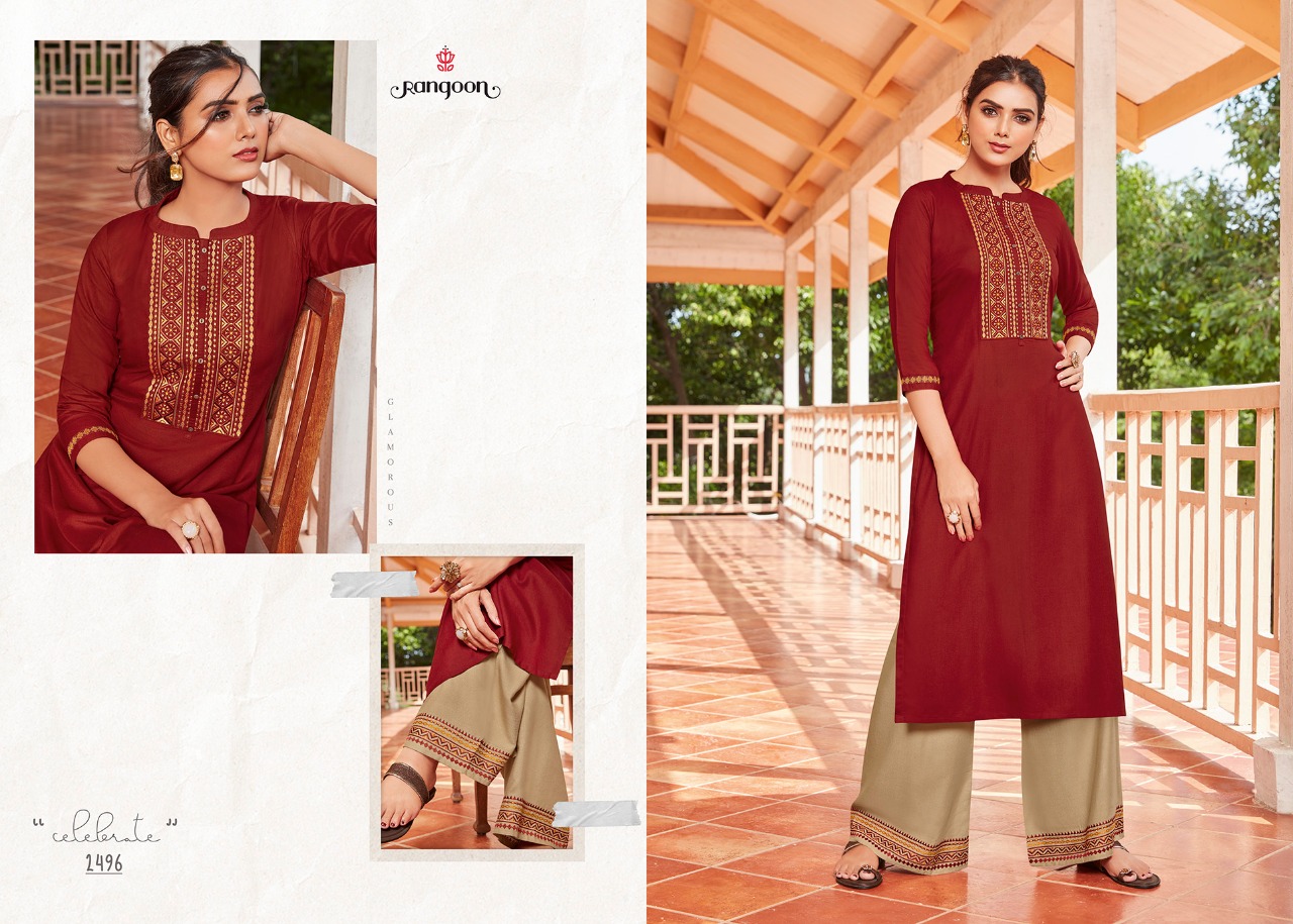 Rangoon (Kessi Fabrics Pvt. Ltd.) catwalk vol 3 rayon catchy look kurti with plazzo catalog