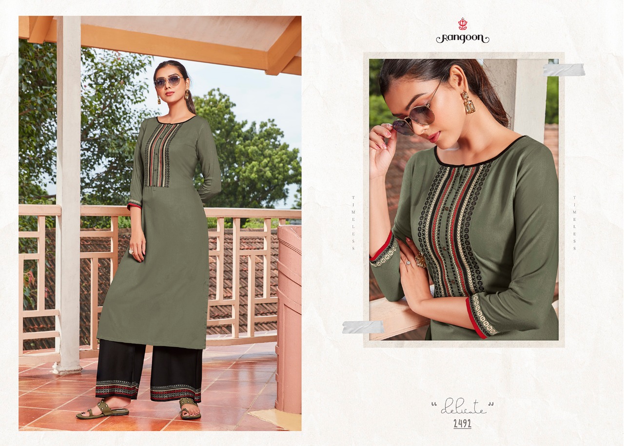 Rangoon (Kessi Fabrics Pvt. Ltd.) catwalk vol 3 rayon catchy look kurti with plazzo catalog