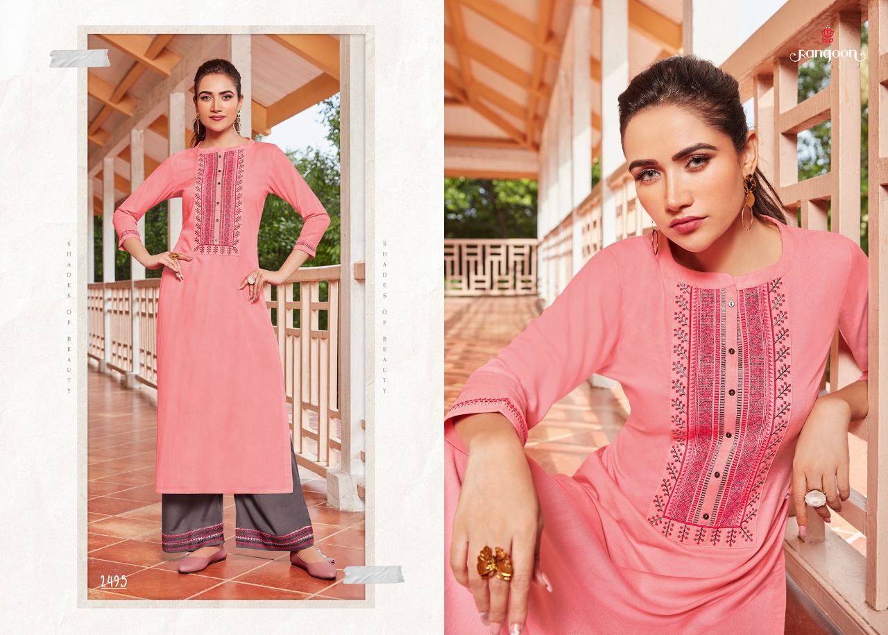 Rangoon (Kessi Fabrics Pvt. Ltd.) catwalk vol 3 rayon catchy look kurti with plazzo catalog