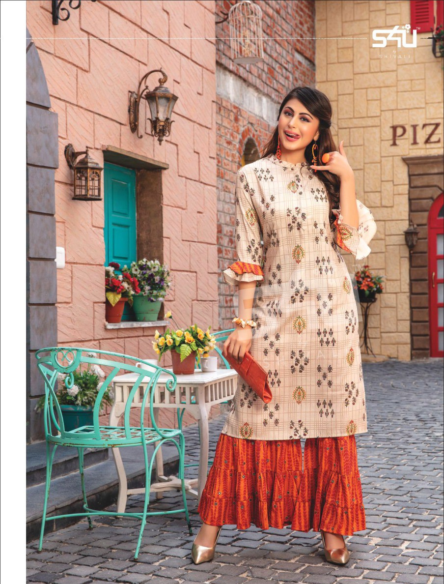 S4u by shivali Casual Diaries vol 1  stylish look kurti catalog