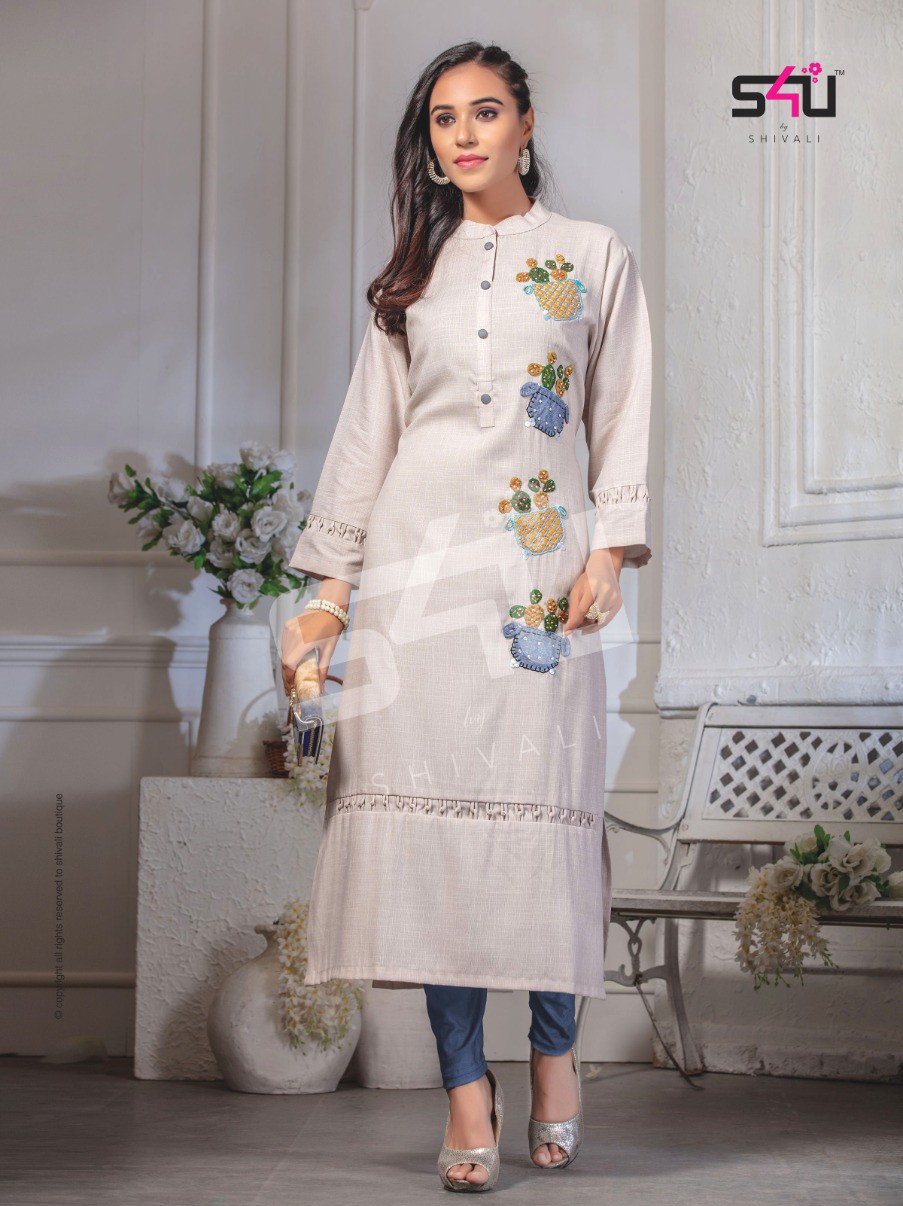 S4u by shivali cotton candy vol 7 embroidered  kurties collection