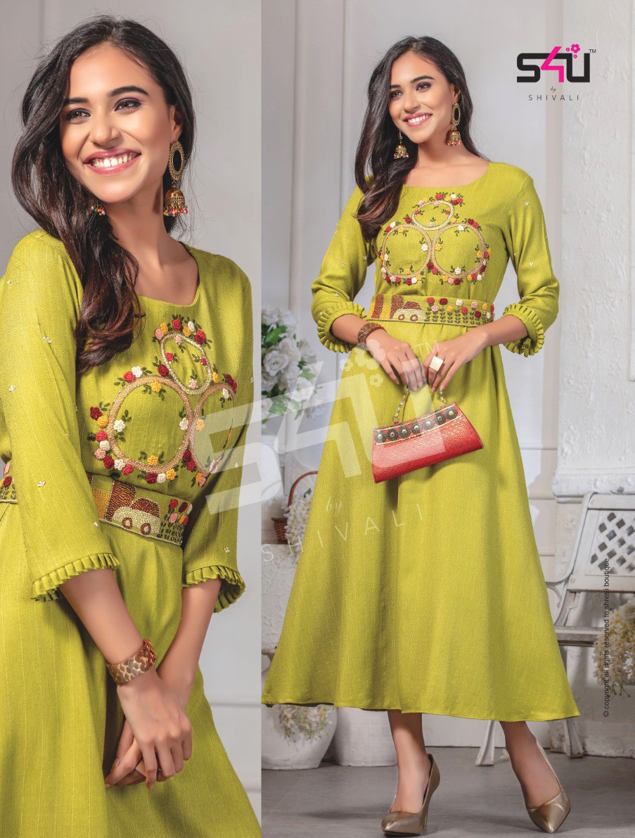 S4u by shivali cotton candy vol 7 embroidered  kurties collection