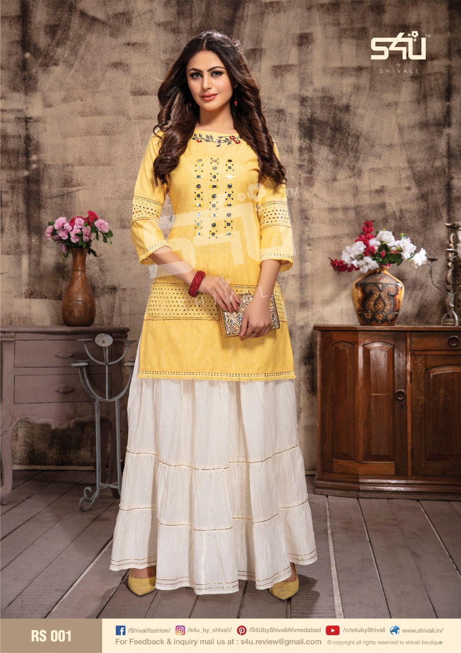 S4u by shivali retro skirts  Lucknowi embroidered attractive look  kurti with skitrs catalog