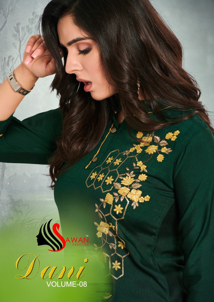 Sawan Creation Dani vol 8 elagant look attractive designed Kurties with plazzo catalog