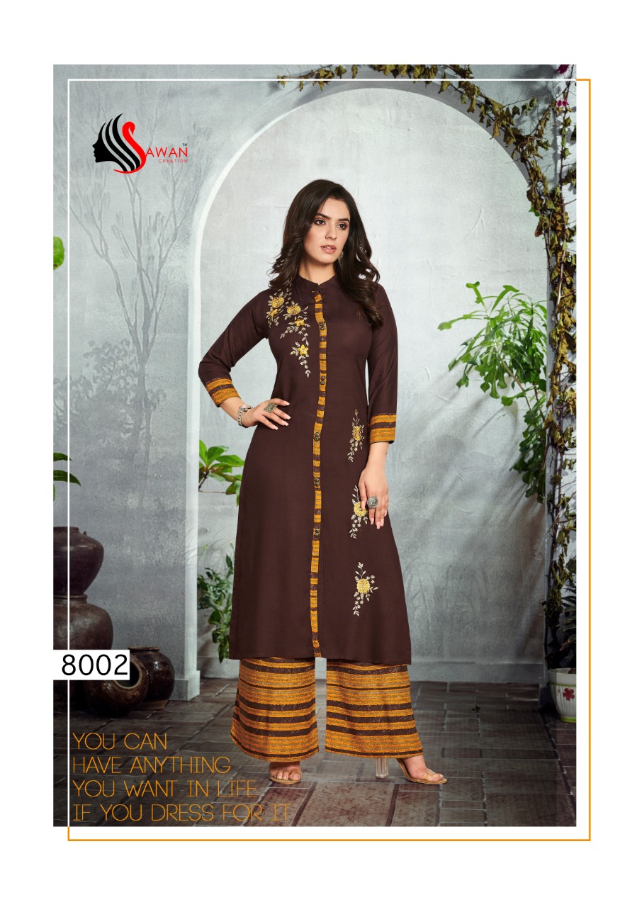 Sawan Creation Dani vol 8 elagant look attractive designed Kurties with plazzo catalog