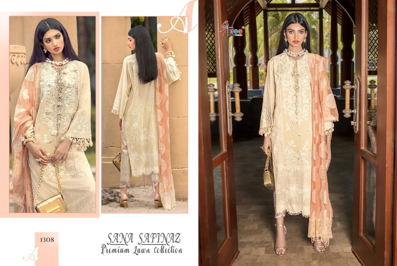 shree fabs sana safinaz premium lawn collection cotton regal look salwar suit catalog