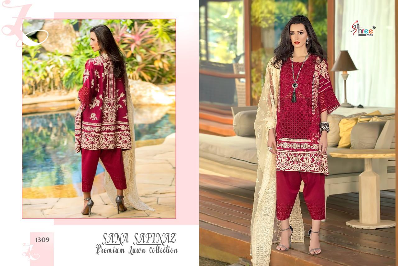 shree fabs sana safinaz premium lawn collection cotton regal look salwar suit catalog