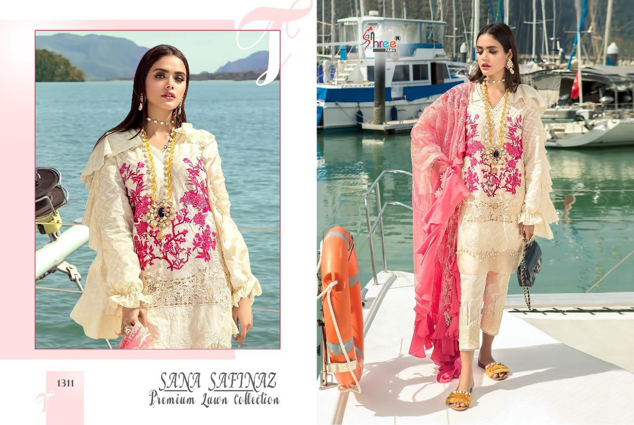 shree fabs sana safinaz premium lawn collection cotton regal look salwar suit catalog