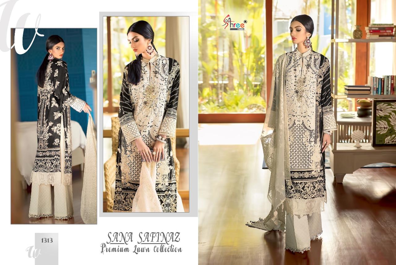 shree fabs sana safinaz premium lawn collection cotton regal look salwar suit catalog