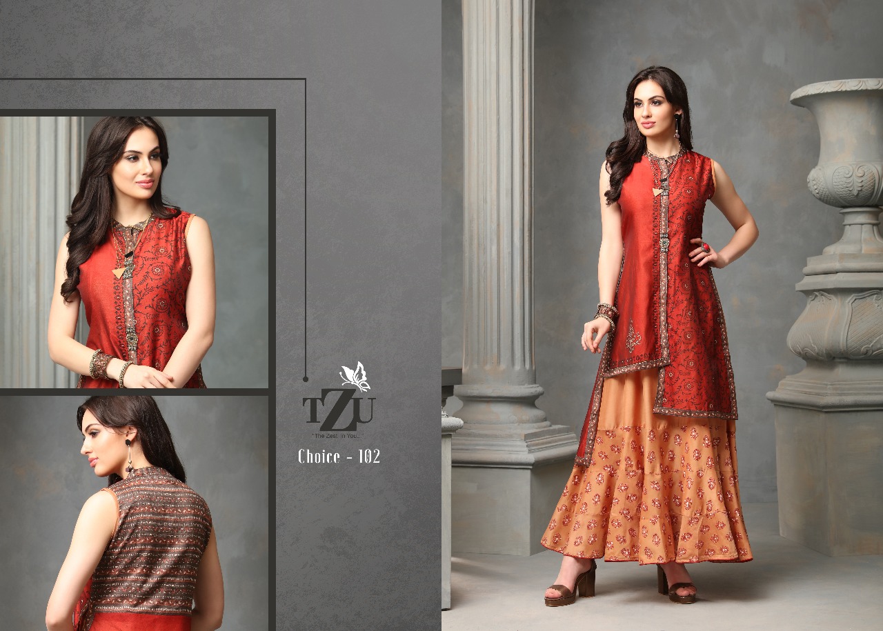 tzu choice  georgette catchy look kurti catalog