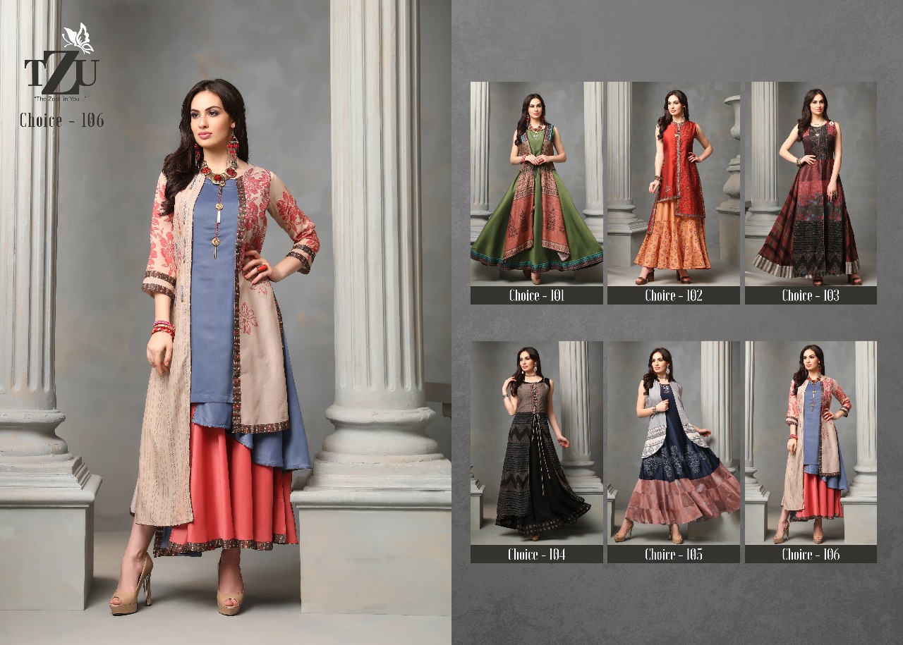 tzu choice  georgette catchy look kurti catalog