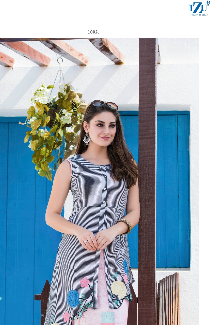 tzu daina gorgeous look cotton kurti catalog