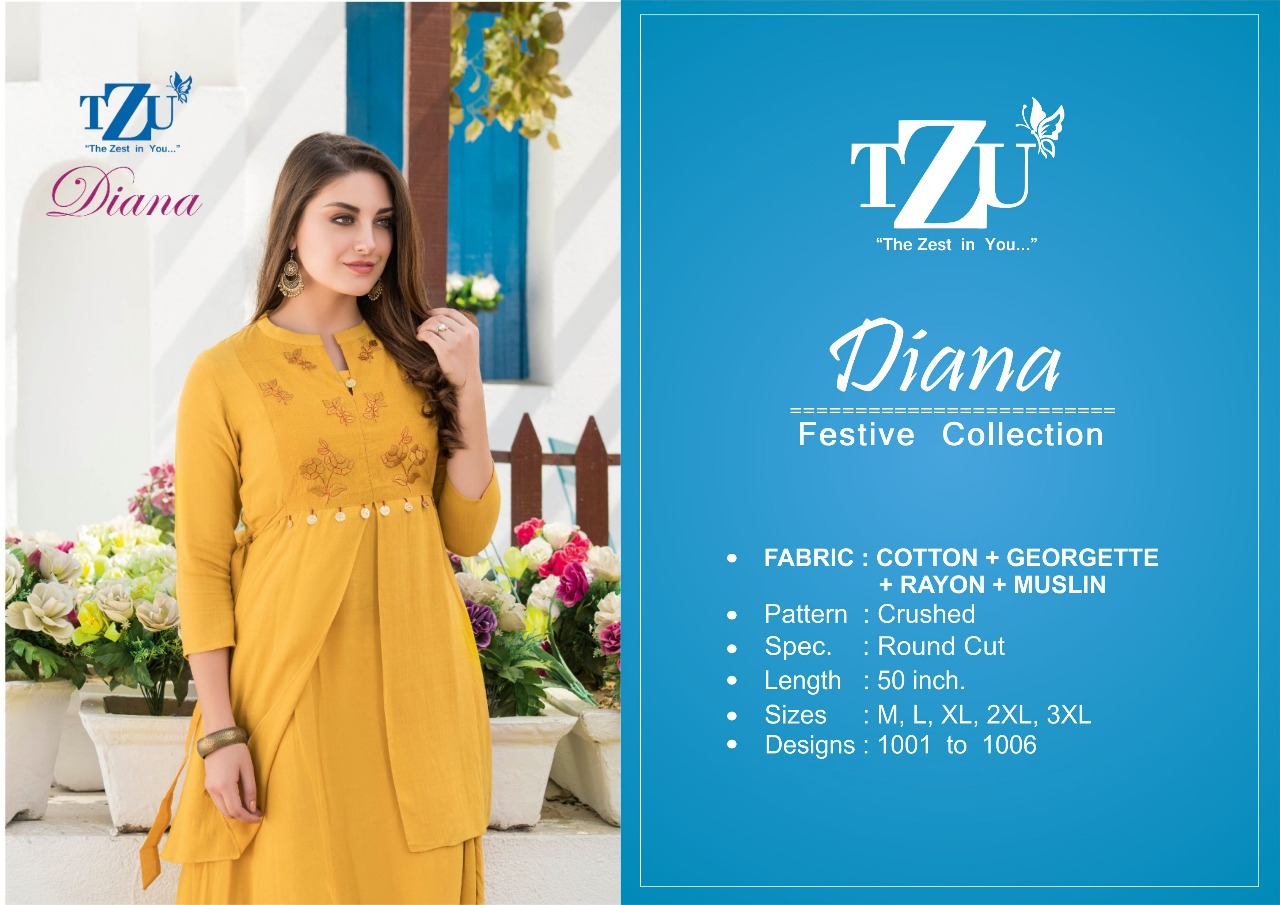 tzu daina gorgeous look cotton kurti catalog