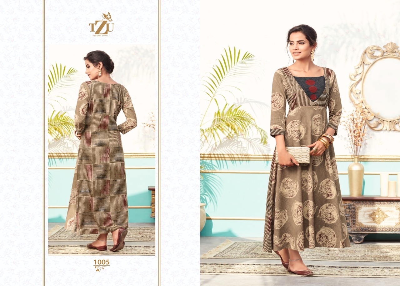 tzu fabulous cottonst new and modern look style kurti catalog