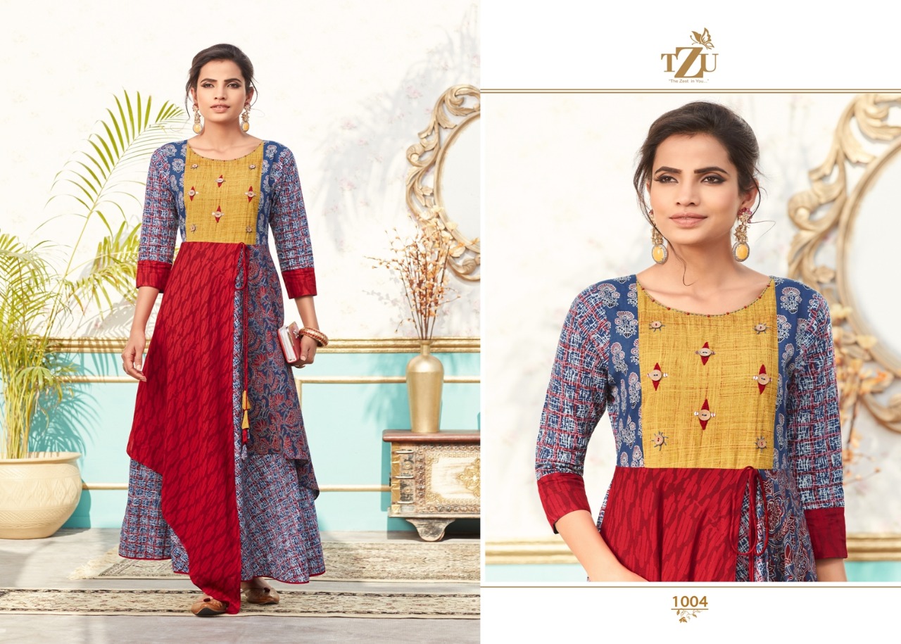 tzu fabulous cottonst new and modern look style kurti catalog