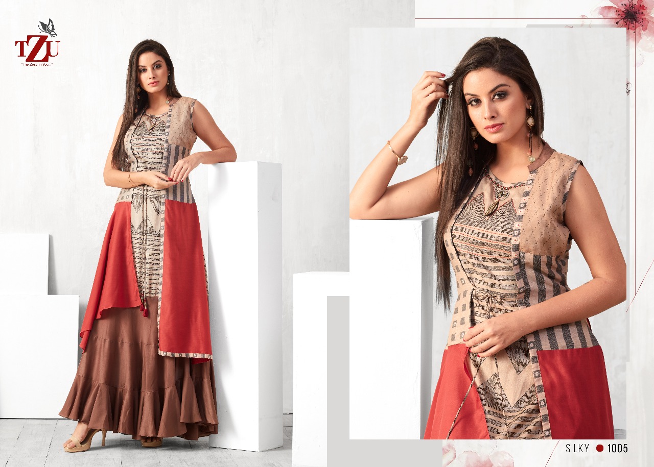 tzu silky attractive look kurti catalog