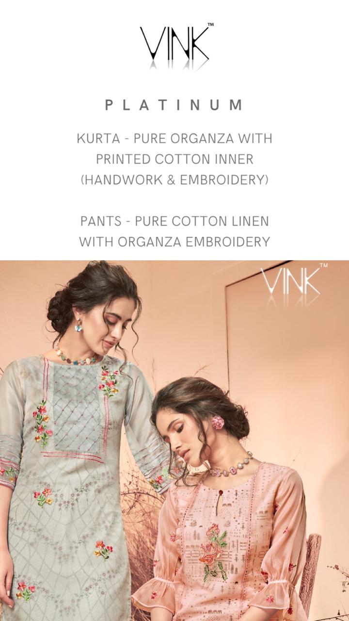 vink platinum decent look kurti with bottom catalog