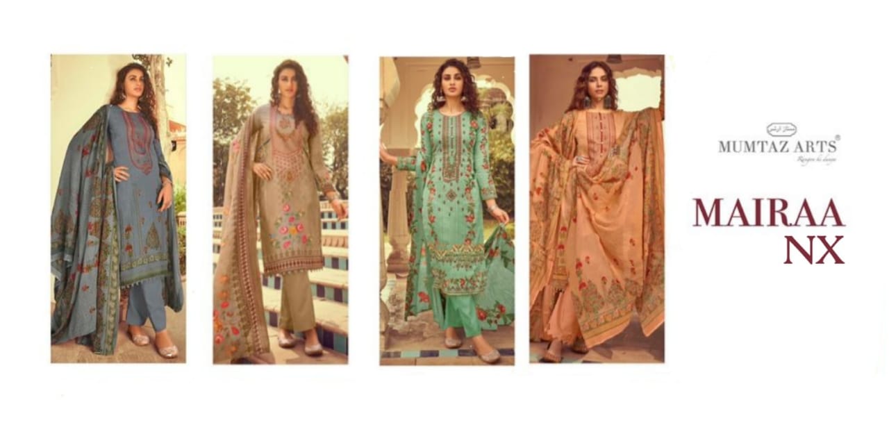 mumtaz arts Mairaa nx lawn dupatta decent embroidary salwar suit catalog