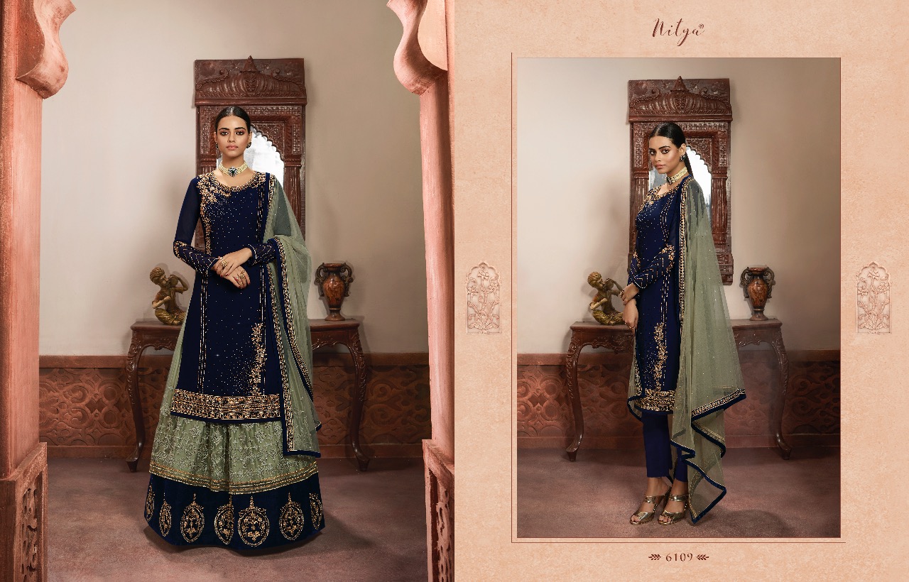 Lt fabrics nitya vol 161 beautiful wedding Wear Designer sharara salwar Kameez Collection