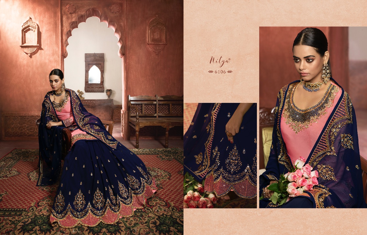 Lt fabrics nitya vol 161 beautiful wedding Wear Designer sharara salwar Kameez Collection