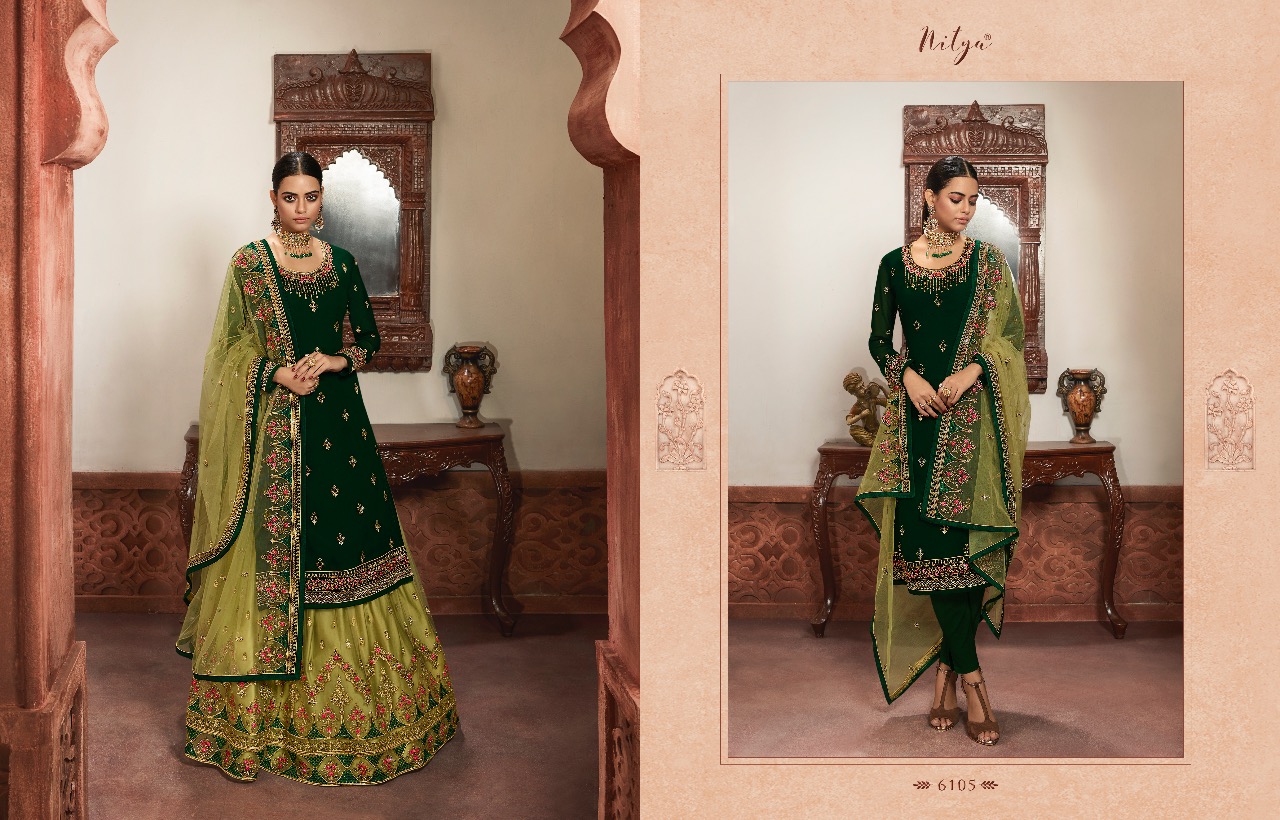 Lt fabrics nitya vol 161 beautiful wedding Wear Designer sharara salwar Kameez Collection