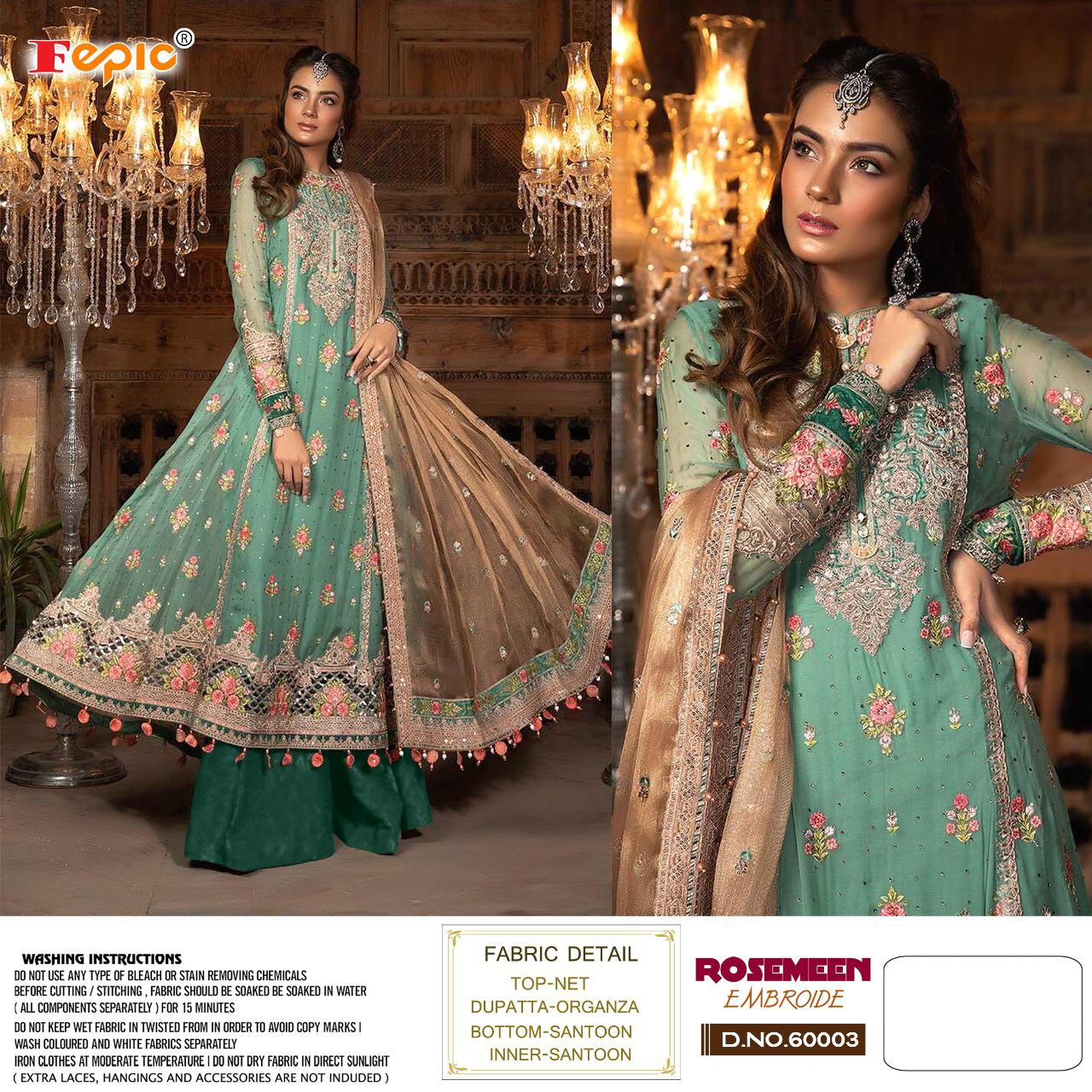 FEPIC Rosemeen embroide 60003 Salwar Kameez Georgette Singles