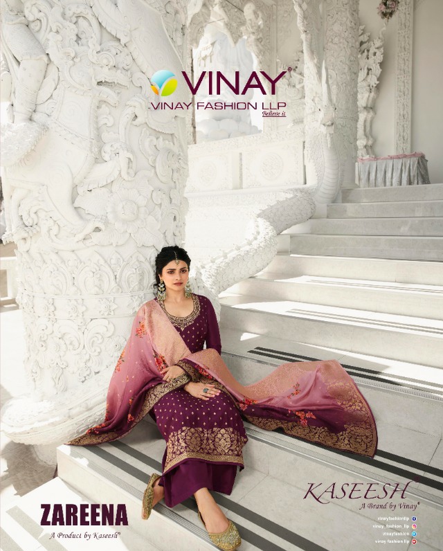 Vinay fashion Kaseesh zareena festive wear salwar suit jaquard dupatta collection