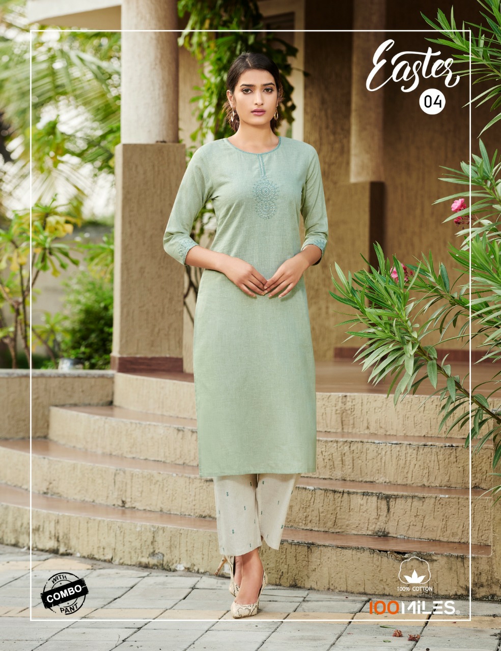 100 miles easter cotton  innovative style kurti with combo pant catalog