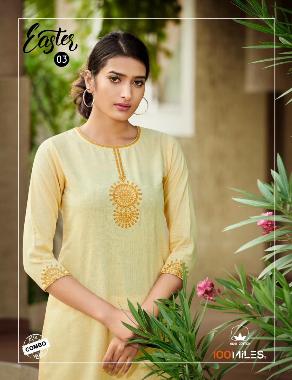 100 miles easter cotton  innovative style kurti with combo pant catalog