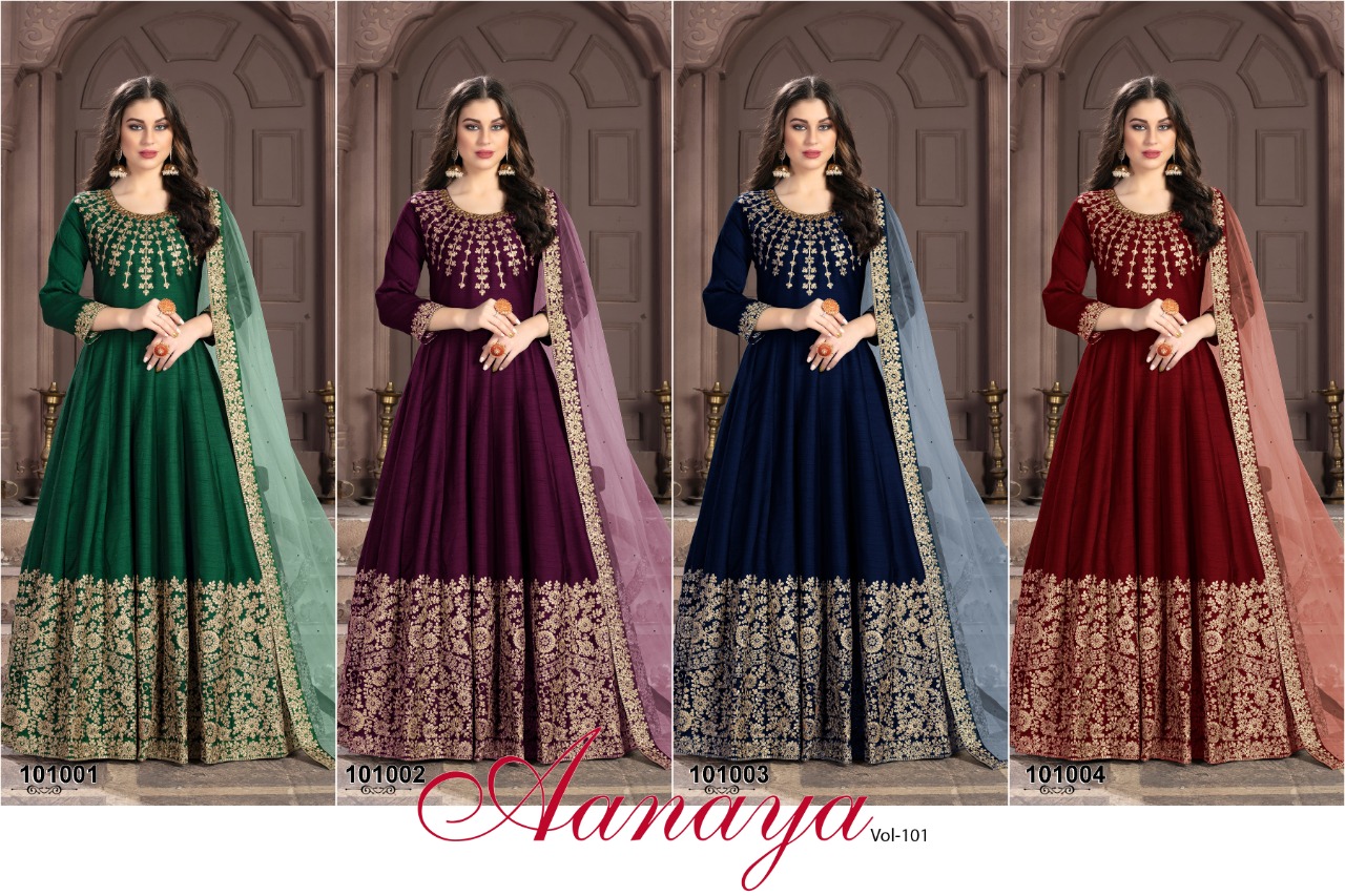 dani aanaya vol 101 101001 101004 silk innovative style gown catalog