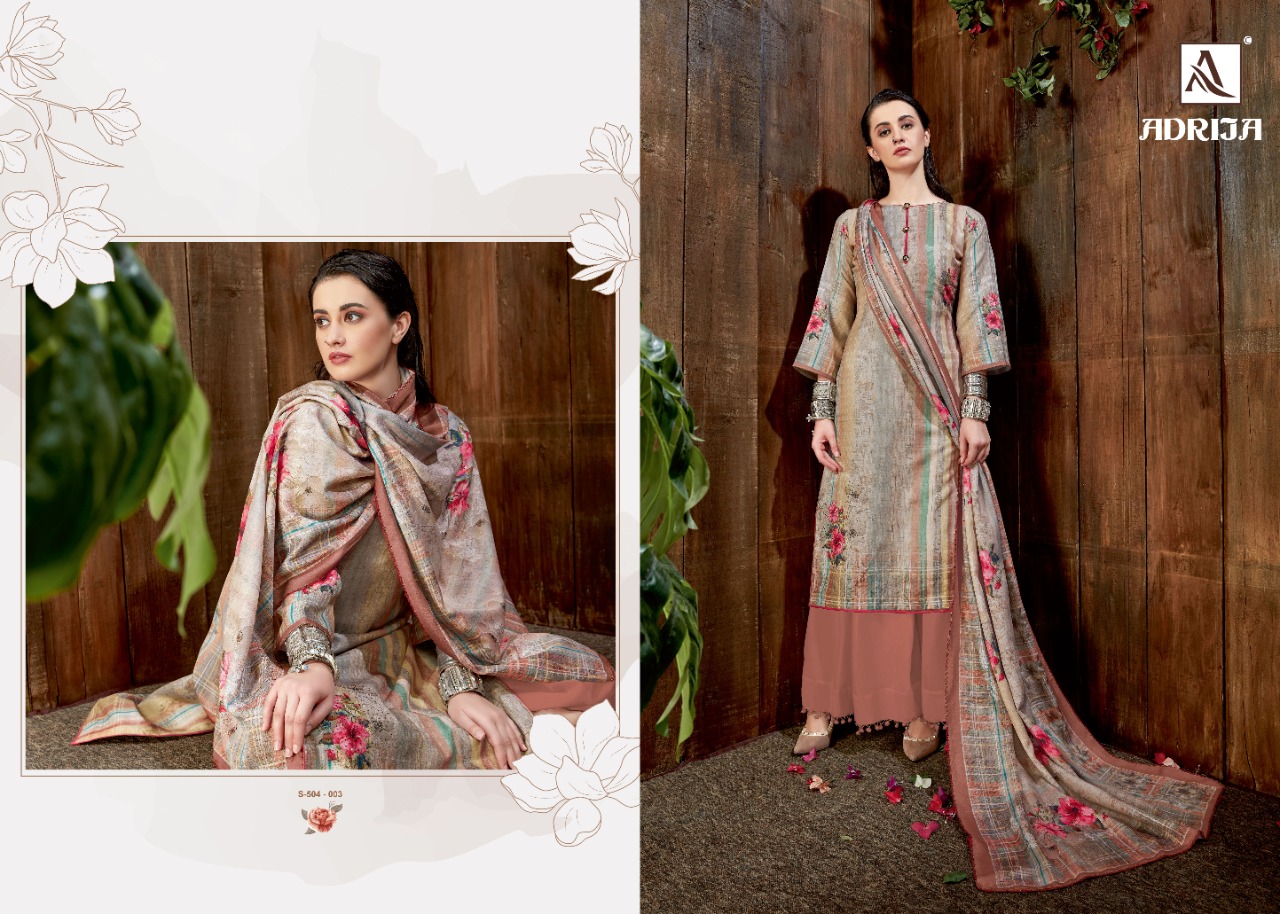 alok suit adrija  pashmina exclusive digital print with work  salwar suit catalog