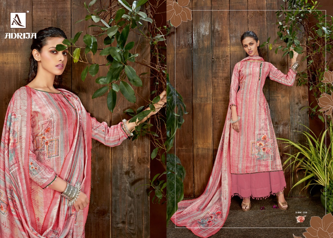 alok suit adrija  pashmina exclusive digital print with work  salwar suit catalog