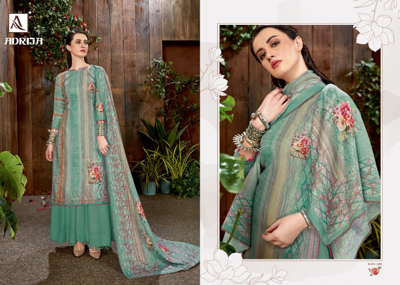 alok suit adrija  pashmina exclusive digital print with work  salwar suit catalog