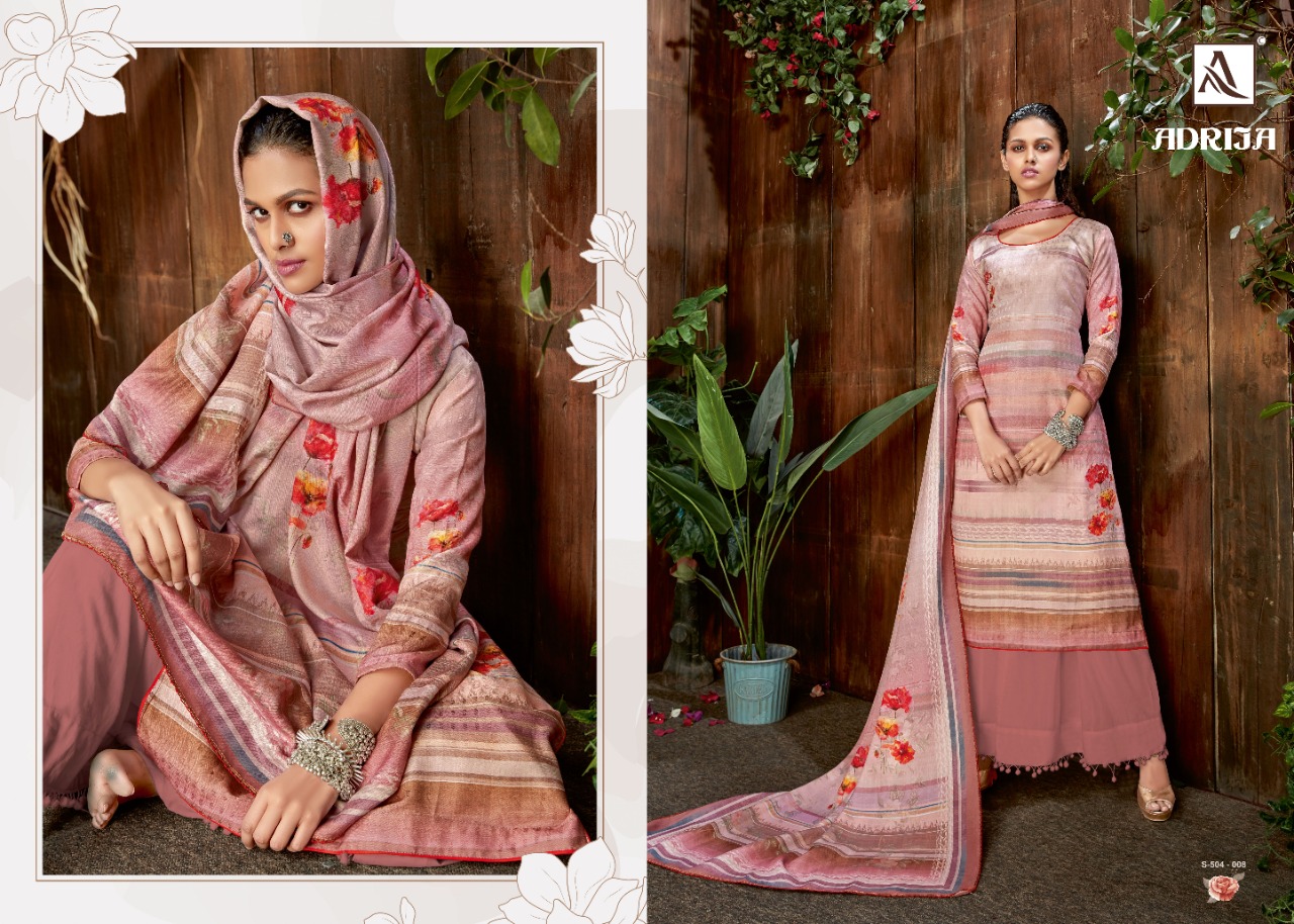 alok suit adrija  pashmina exclusive digital print with work  salwar suit catalog