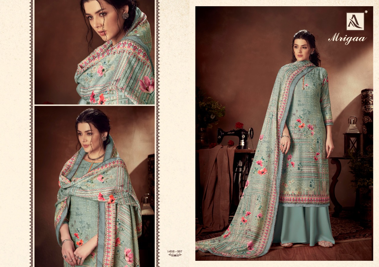 alok suit mrigaa pashmina exclusive print with work salwar suit catalog