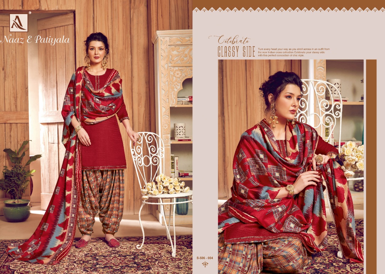 alok suit naaz e patiyala printed  gorgeous look patiyala salwar suit catalog