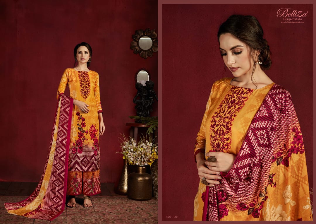 Belliza designer studio nazakat  cotton digital print decent look salwar suit catalog