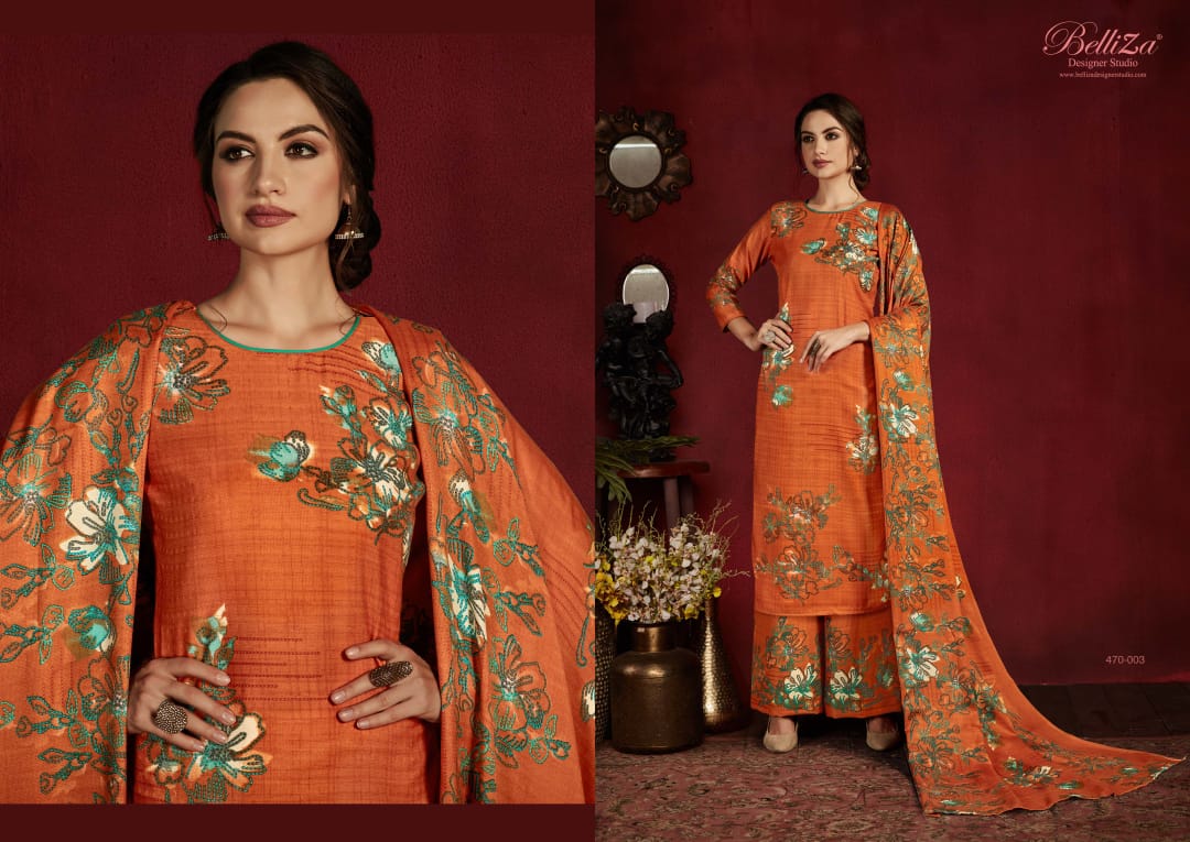 Belliza designer studio nazakat  cotton digital print decent look salwar suit catalog