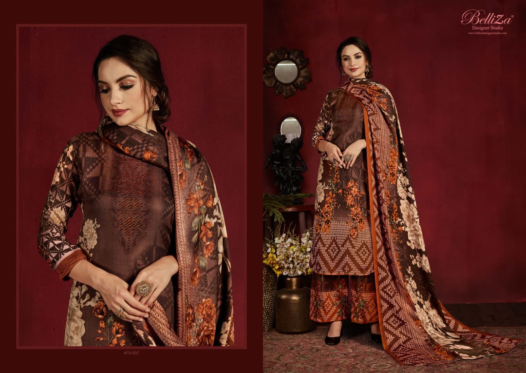 Belliza designer studio nazakat  cotton digital print decent look salwar suit catalog