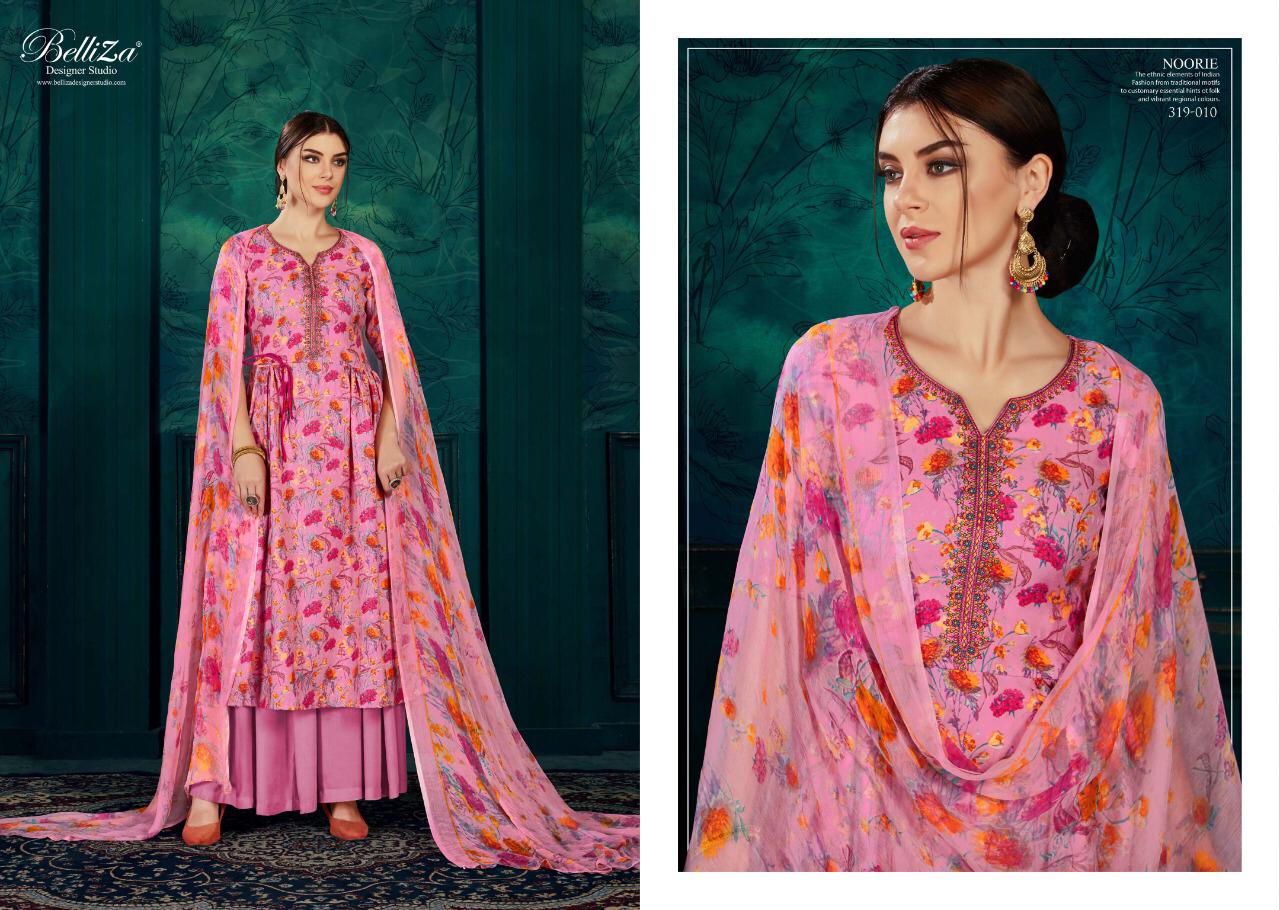 Belliza designer studio noorie pashmina exclusive print salwar suit catalog